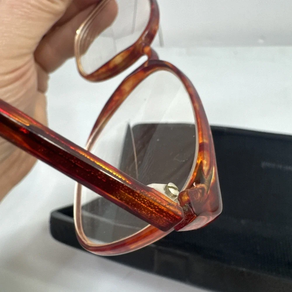 Vintage ARCADIA Eyeglasses‎ Frames ONLY 52-18 140MM Amber W/ Hard Case